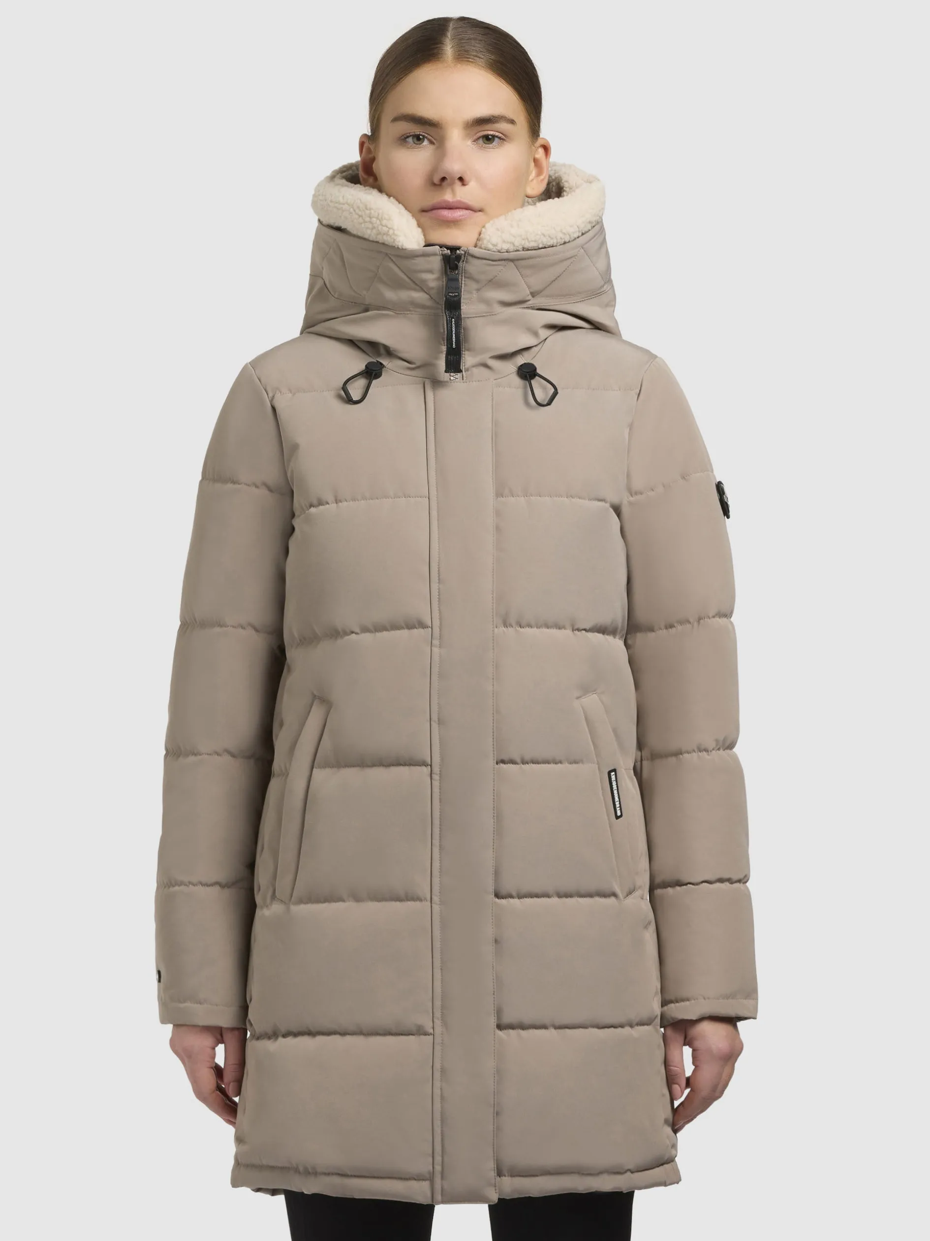 Mantel FALTD TEDDY Graubeige