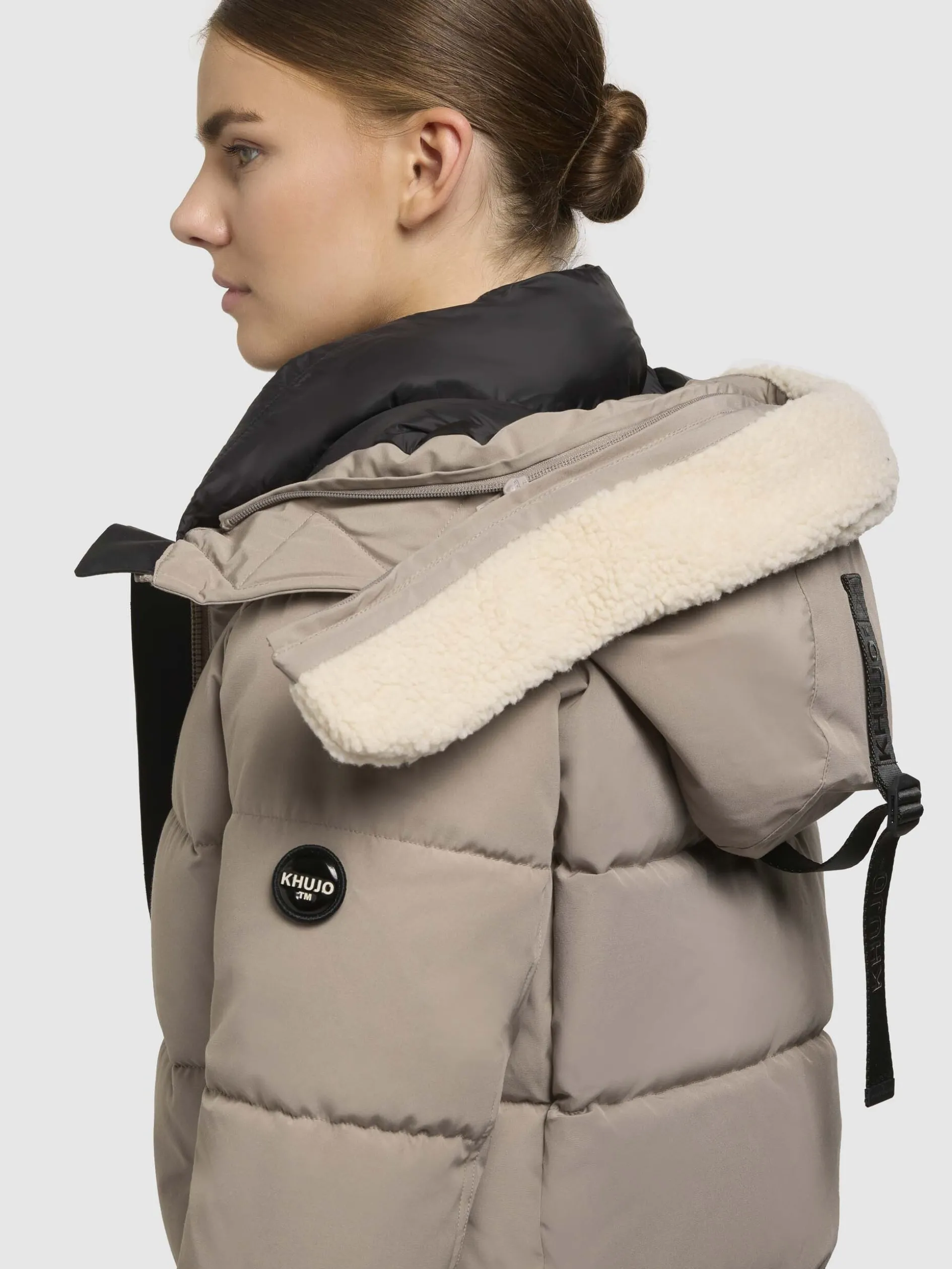 Mantel FALTD TEDDY Graubeige